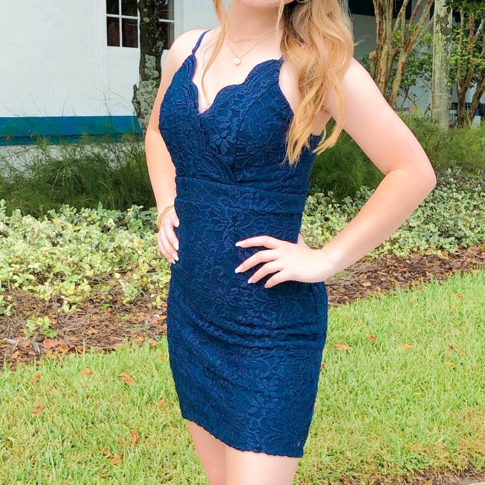 speechless navy blue mini dress